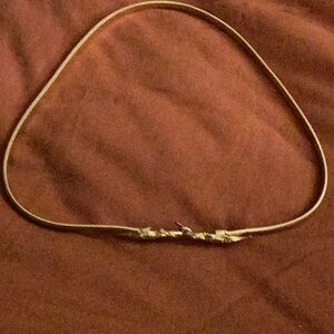Belt  necklace gold alligators vintage snake style